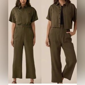 Vetta two piece utility Women’s jumpsuit short sleeve in Fern
